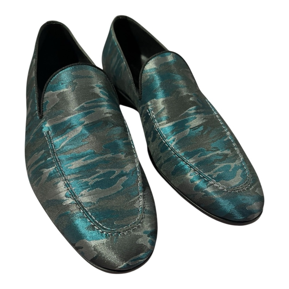 Magnanni Guapo Sky Camo Print Formal Venetian Loafers Blue Grey Silver Mens 9.5